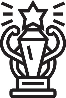 Kazanan Siyah ve Beyaz Logo Simgesi Markalaşma ve Tasarım için PNG Biçiminde