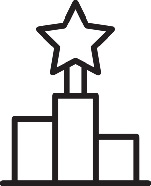 Kazanan Siyah ve Beyaz Logo Simgesi Markalaşma ve Tasarım için PNG Biçiminde