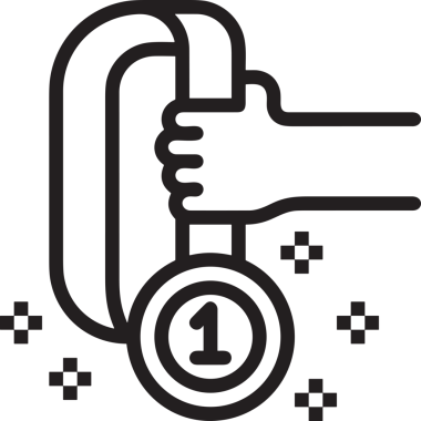 Kazanan Siyah ve Beyaz Logo Simgesi Markalaşma ve Tasarım için PNG Biçiminde