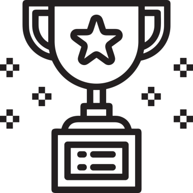 Kazanan Siyah ve Beyaz Logo Simgesi Markalaşma ve Tasarım için PNG Biçiminde