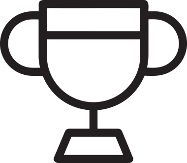 Kazanan Siyah ve Beyaz Logo Simgesi Markalaşma ve Tasarım için PNG Biçiminde