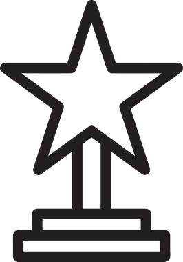 Kazanan Siyah ve Beyaz Logo Simgesi Markalaşma ve Tasarım için PNG Biçiminde