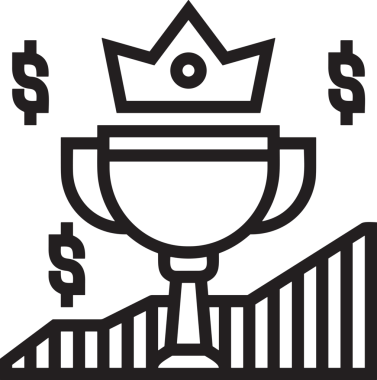 Kazanan Siyah ve Beyaz Logo Simgesi Markalaşma ve Tasarım için PNG Biçiminde