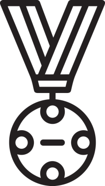 Kazanan Siyah ve Beyaz Logo Simgesi Markalaşma ve Tasarım için PNG Biçiminde