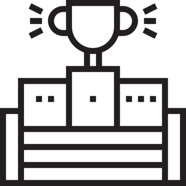 Kazanan Siyah ve Beyaz Logo Simgesi Markalaşma ve Tasarım için PNG Biçiminde
