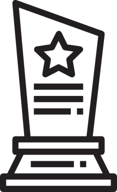 Kazanan Siyah ve Beyaz Logo Simgesi Markalaşma ve Tasarım için PNG Biçiminde