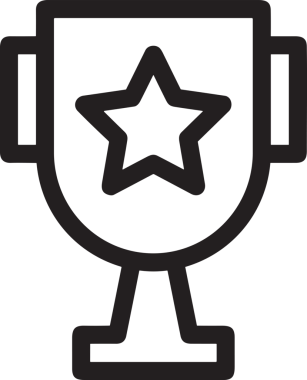 Kazanan Siyah ve Beyaz Logo Simgesi Markalaşma ve Tasarım için PNG Biçiminde