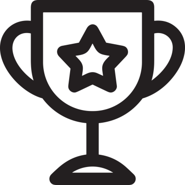 Kazanan Siyah ve Beyaz Logo Simgesi Markalaşma ve Tasarım için PNG Biçiminde