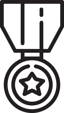 Kazanan Siyah ve Beyaz Logo Simgesi Markalaşma ve Tasarım için PNG Biçiminde