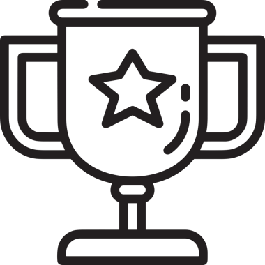 Kazanan Siyah ve Beyaz Logo Simgesi Markalaşma ve Tasarım için PNG Biçiminde