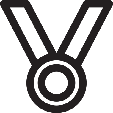 Kazanan Siyah ve Beyaz Logo Simgesi Markalaşma ve Tasarım için PNG Biçiminde