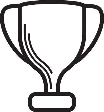 Kazanan Siyah ve Beyaz Logo Simgesi Markalaşma ve Tasarım için PNG Biçiminde