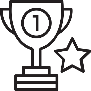 Kazanan Siyah ve Beyaz Logo Simgesi Markalaşma ve Tasarım için PNG Biçiminde