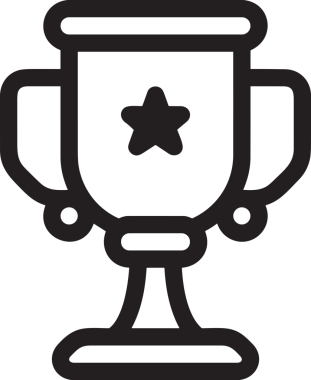 Kazanan Siyah ve Beyaz Logo Simgesi Markalaşma ve Tasarım için PNG Biçiminde