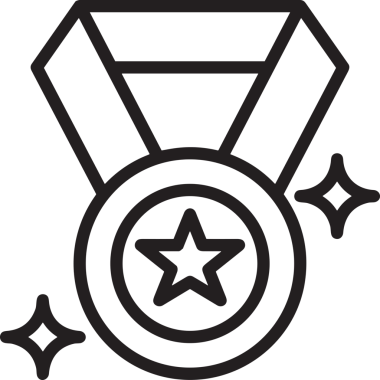 Kazanan Siyah ve Beyaz Logo Simgesi Markalaşma ve Tasarım için PNG Biçiminde