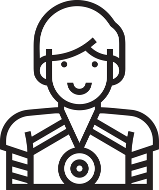 Kazanan Siyah ve Beyaz Logo Simgesi Markalaşma ve Tasarım için PNG Biçiminde