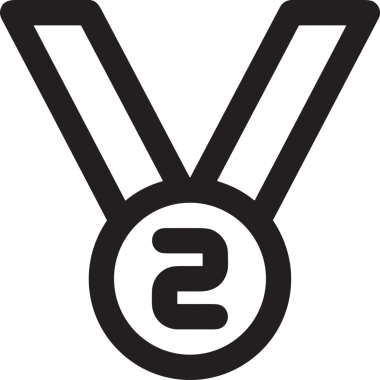 Kazanan Siyah ve Beyaz Logo Simgesi Markalaşma ve Tasarım için PNG Biçiminde