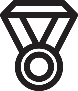 Kazanan Siyah ve Beyaz Logo Simgesi Markalaşma ve Tasarım için PNG Biçiminde