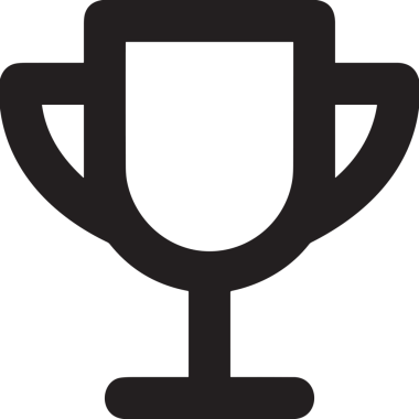 Kazanan Siyah ve Beyaz Logo Simgesi Markalaşma ve Tasarım için PNG Biçiminde