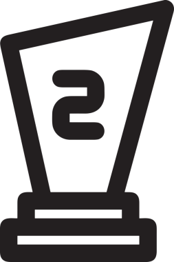 Kazanan Siyah ve Beyaz Logo Simgesi Markalaşma ve Tasarım için PNG Biçiminde