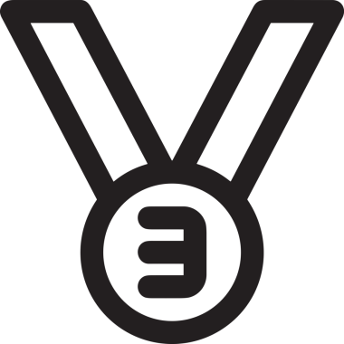 Kazanan Siyah ve Beyaz Logo Simgesi Markalaşma ve Tasarım için PNG Biçiminde