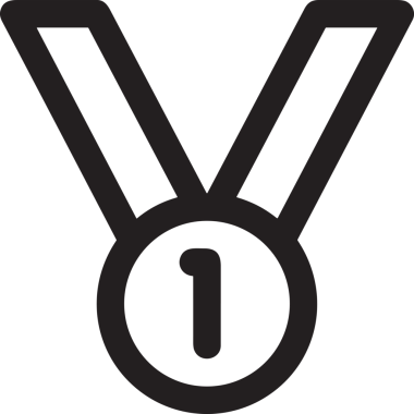 Kazanan Siyah ve Beyaz Logo Simgesi Markalaşma ve Tasarım için PNG Biçiminde