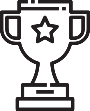 Kazanan Siyah ve Beyaz Logo Simgesi Markalaşma ve Tasarım için PNG Biçiminde