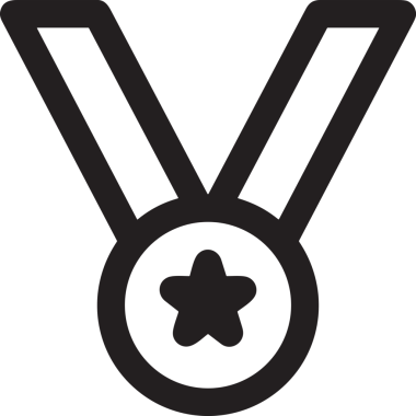 Kazanan Siyah ve Beyaz Logo Simgesi Markalaşma ve Tasarım için PNG Biçiminde