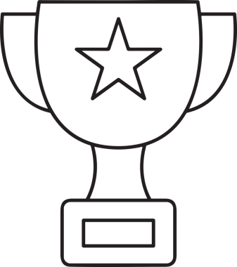 Kazanan Siyah ve Beyaz Logo Simgesi Markalaşma ve Tasarım için PNG Biçiminde