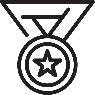 Kazanan Siyah ve Beyaz Logo Simgesi Markalaşma ve Tasarım için PNG Biçiminde