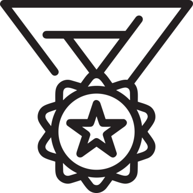 Kazanan Siyah ve Beyaz Logo Simgesi Markalaşma ve Tasarım için PNG Biçiminde