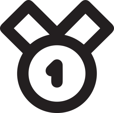 Kazanan Siyah ve Beyaz Logo Simgesi Markalaşma ve Tasarım için PNG Biçiminde