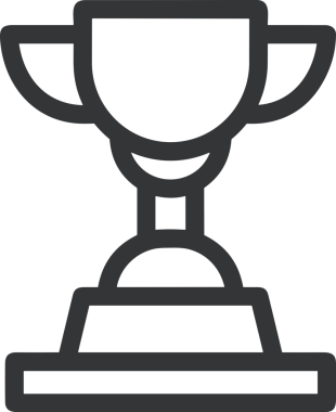 Kazanan Siyah ve Beyaz Logo Simgesi Markalaşma ve Tasarım için PNG Biçiminde