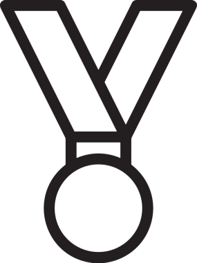 Kazanan Siyah ve Beyaz Logo Simgesi Markalaşma ve Tasarım için PNG Biçiminde