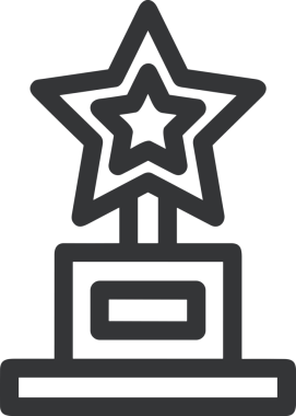 Kazanan Siyah ve Beyaz Logo Simgesi Markalaşma ve Tasarım için PNG Biçiminde