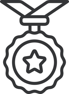 Kazanan Siyah ve Beyaz Logo Simgesi Markalaşma ve Tasarım için PNG Biçiminde