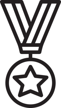 Kazanan Siyah ve Beyaz Logo Simgesi Markalaşma ve Tasarım için PNG Biçiminde