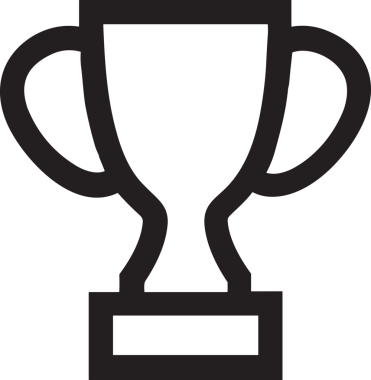 Kazanan Siyah ve Beyaz Logo Simgesi Markalaşma ve Tasarım için PNG Biçiminde