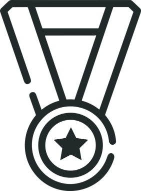 Kazanan Siyah ve Beyaz Logo Simgesi Markalaşma ve Tasarım için PNG Biçiminde