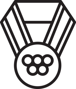 Kazanan Siyah ve Beyaz Logo Simgesi Markalaşma ve Tasarım için PNG Biçiminde