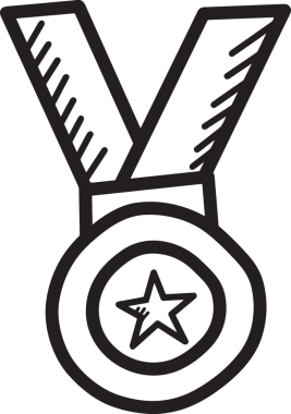 Kazanan Siyah ve Beyaz Logo Simgesi Markalaşma ve Tasarım için PNG Biçiminde