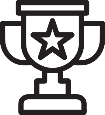 Kazanan Siyah ve Beyaz Logo Simgesi Markalaşma ve Tasarım için PNG Biçiminde