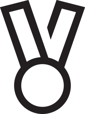 Kazanan Siyah ve Beyaz Logo Simgesi Markalaşma ve Tasarım için PNG Biçiminde