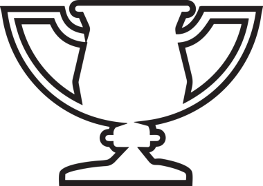 Kazanan Siyah ve Beyaz Logo Simgesi Markalaşma ve Tasarım için PNG Biçiminde