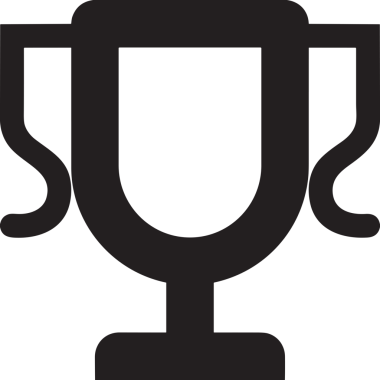 Kazanan Siyah ve Beyaz Logo Simgesi Markalaşma ve Tasarım için PNG Biçiminde