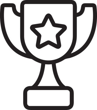 Kazanan Siyah ve Beyaz Logo Simgesi Markalaşma ve Tasarım için PNG Biçiminde