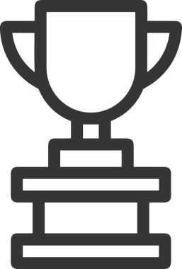 Kazanan Siyah ve Beyaz Logo Simgesi Markalaşma ve Tasarım için PNG Biçiminde