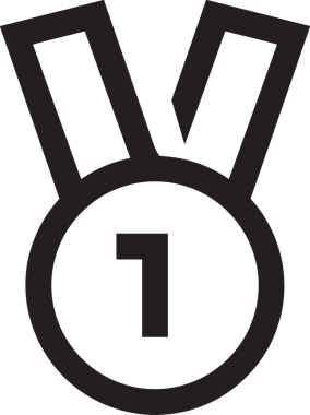 Kazanan Siyah ve Beyaz Logo Simgesi Markalaşma ve Tasarım için PNG Biçiminde