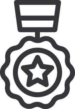 Kazanan Siyah ve Beyaz Logo Simgesi Markalaşma ve Tasarım için PNG Biçiminde