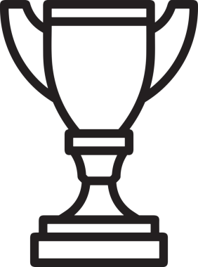 Kazanan Siyah ve Beyaz Logo Simgesi Markalaşma ve Tasarım için PNG Biçiminde